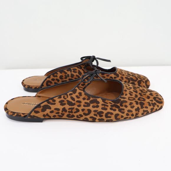 J.Crew Factory Bow Slip-On Mules Leopard Print Size 9.5 NWOT - Picture 4 of 9
